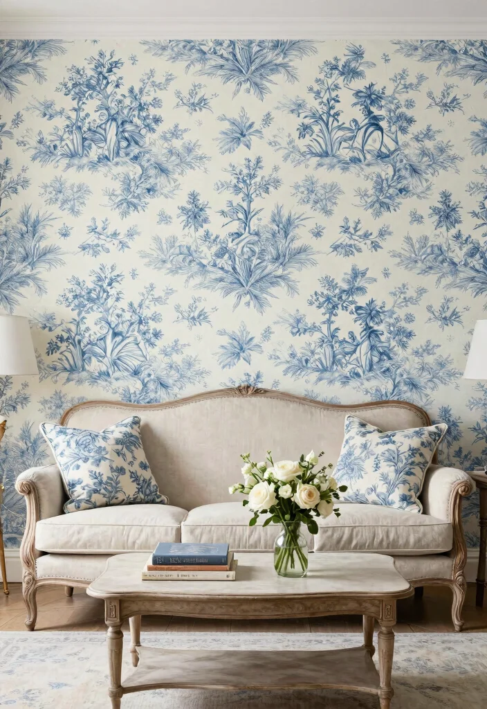 18 Wall Molding Wallpaper Ideas That Elevate Any Room - 10. Classic Toile Designs 1