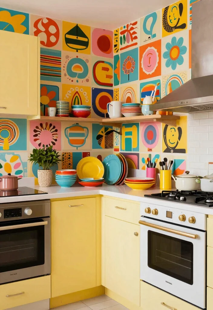 18 Wall Molding Wallpaper Ideas That Elevate Any Room - 11. Retro Pop Art 1