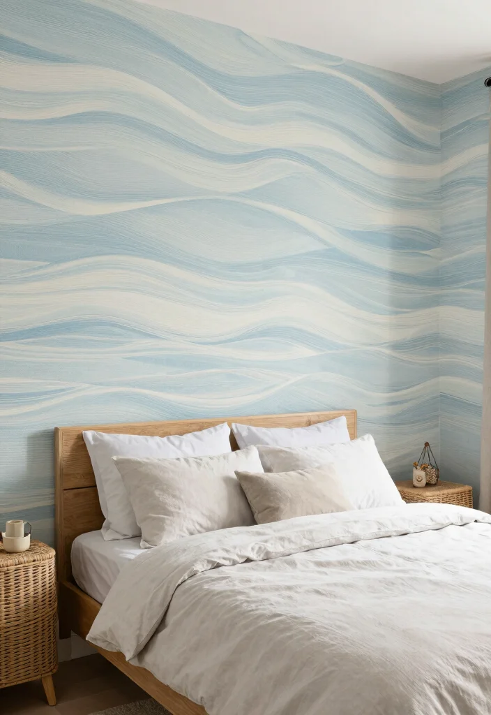 18 Wall Molding Wallpaper Ideas That Elevate Any Room - 12. Serene Coastal Vibes 1