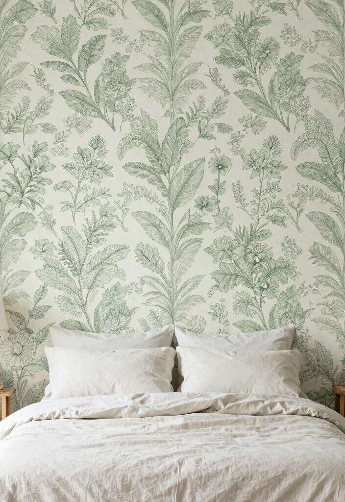 18 Wall Molding Wallpaper Ideas That Elevate Any Room - 18. Monochromatic Botanical Prints 1