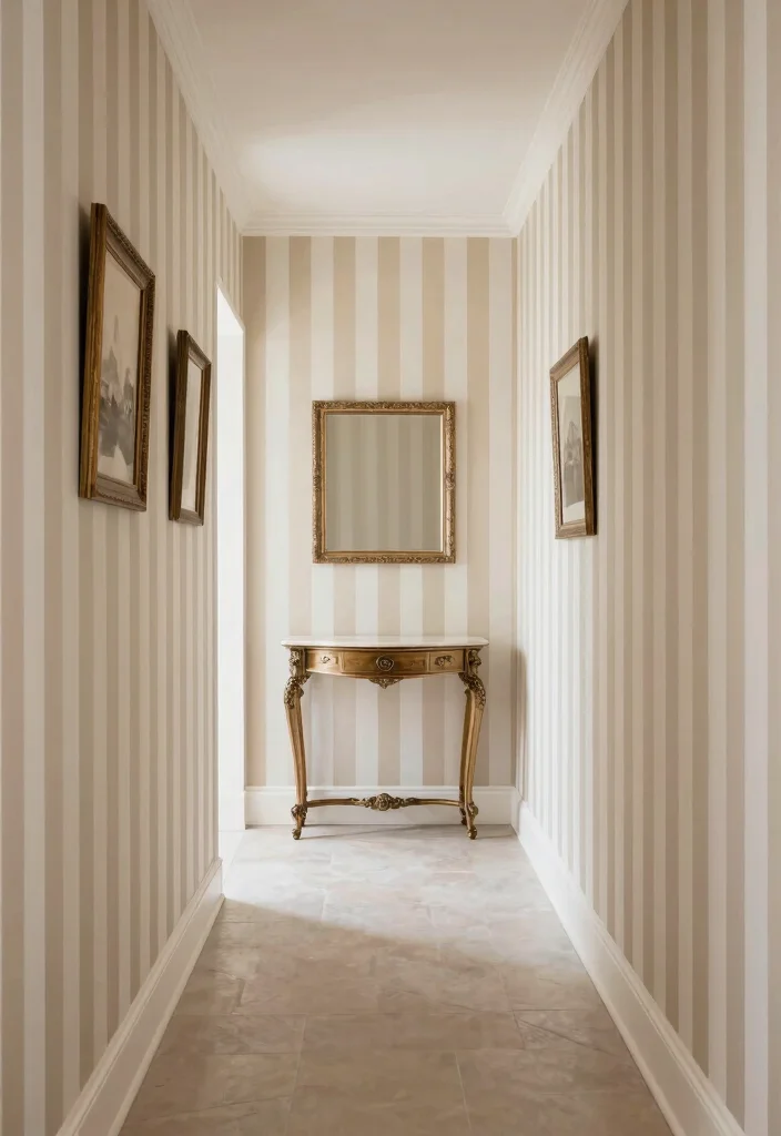 18 Wall Molding Wallpaper Ideas That Elevate Any Room - 3. Timeless Stripes 1