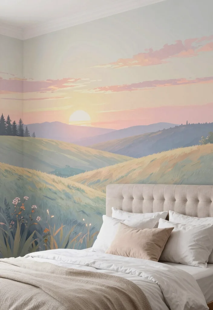 18 Wall Molding Wallpaper Ideas That Elevate Any Room - 6. Artistic Mural Styles 1