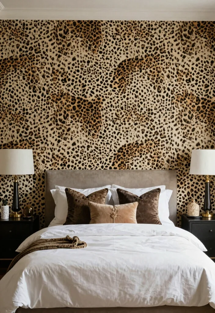 18 Wall Molding Wallpaper Ideas That Elevate Any Room - 9. Eye-Catching Animal Prints 1